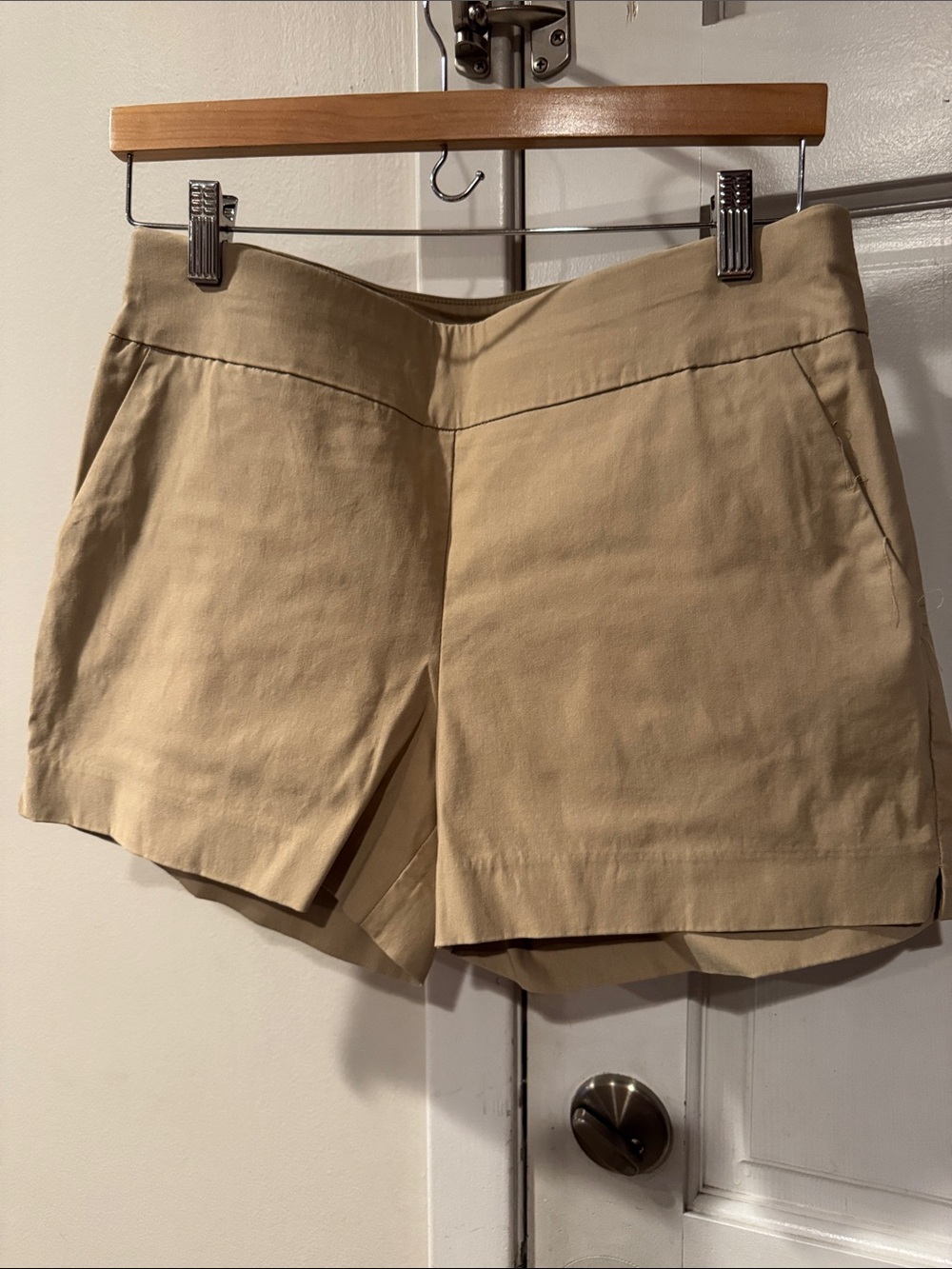 New York & Company Khaki Tailored Bermuda Shorts